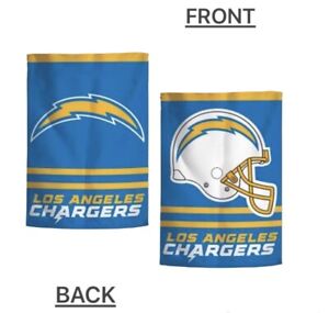Los Angeles Chargers2 Sided Double Garden Flag Outdoor Window Banner 12 x18 New.