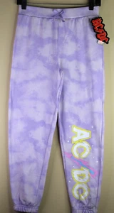 AC/DC Girls Sweat Pants Joggers Purple Tie Dye Size 10/12 - Picture 1 of 6