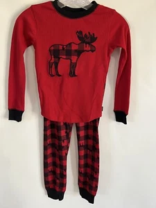 Eddie Bauer Red Thermal Plaid With Moose PJ Pajamas Size 8 NWT - Picture 1 of 4