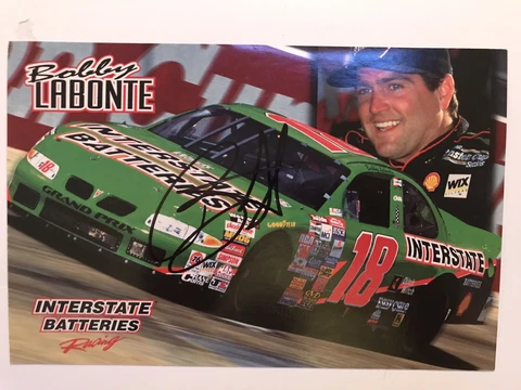 Bobby Labonte Signed 1998 #18 Interstate Batteries Winston Cup Postcard Cover
