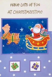 Viel Spaß zur Weihnachtszeit Grußkarte, Weihnachtsmann, Weihnachtsmann Thema - Bild 1 von 1