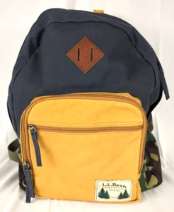Vintage LL Bean Campus Organizer Canvas Backpack With Logo - Picture 1 of 12