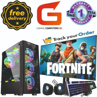 Gaming PC Bundle Core i5 16GB 120GB+500GB GT710 Win10 Computer Monitor 22" - Image 1 of 4