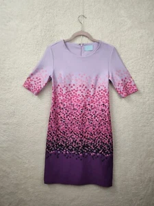 Cynthia Steffe Women Dress Small Purple Floral Print Poly Blend Casual Fit Shift - Picture 1 of 17