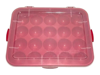 Sterilite Ornament Red Storage Case Holds 20 3.5" Christmas Ornaments. - Image 1 of 4