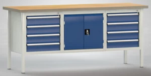 Werkbank 2000x700x900mm 8 Schubladen 2 Türen Ergo Werkstatt Montage - Bild 1 von 5