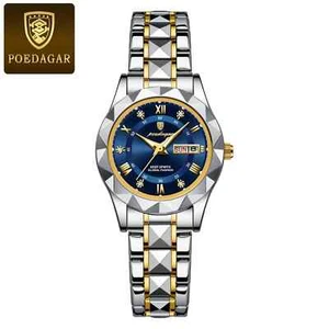 Poedagar Luxury Woman Dress Watch Luminous Waterproof Stainless Steel Quartz 306 - Picture 1 of 1