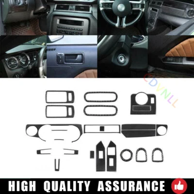 Juego completo interior de fibra de carbono real para Ford Mustang 10-14 decoración cubierta embellecedor Foto 1 de 4