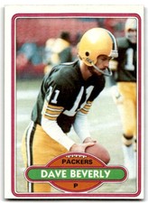 1980 Topps Dave Beverly Football Cards #259