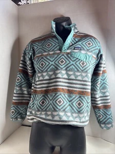 Patagonia Synchilla Snap-T Pullover Fleece Girls XL 14 Aztec Pattern - Picture 1 of 13