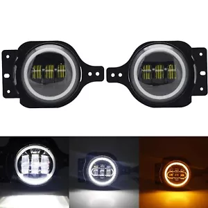 Luces antiniebla LED de 4 pulgadas con Halo DRL para Jeep Wrangler JL JLU Gladiator 2018-2021 - Imagen 1 de 12