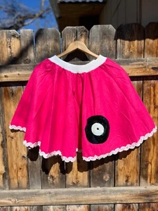 Falda 339 1950'5 Disco Vinilo Lentejuelas Rosa con Cintura Elástica Pequeña Grande Fieltro - Imagen 1 de 8