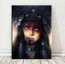 High-quality handmade  Oil Painting Canvas"Indians Women Feather "