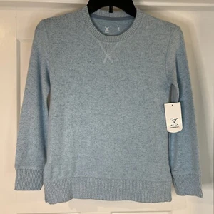 Xersion Girls Hacci Crew Neck Long Sleeve Fleece Sweatshirt Size Small 7/8 Blue - Picture 1 of 6