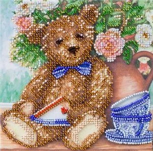 Hágalo usted mismo Kit de bordado de cuentas "Candy Bear" 5.9"x5.9" / 15.0x15.0 cm, Abris Art - Imagen 1 de 5