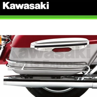 NUEVO 2009-2024 GENUINO FABRICANTE DE EQUIPOS ORIGINALES KAWASAKI VULCAN ALFORJA JUEGO DE MOLDURAS LATERALES VOYAGER NOMAD Foto 1 de 4
