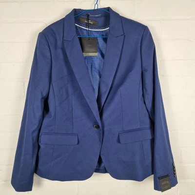 NEXT Womens Tailored Fit Blazer Jacket Blue One Button Long Sleeve Size 14 UK - Image 1 of 4