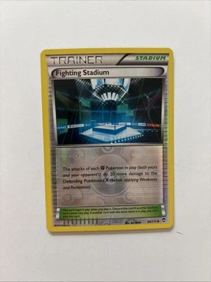 Fighting Stadium 90/111 Rev Reverse  Holo XY Furious Fists Pokemon NM - Image 1 of 2