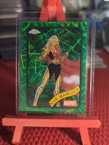 2025 Topps Chrome Marvel No.192 Eve Warlock Green Laser #24/99 - Picture 1 of 5