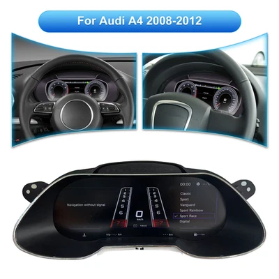 Cuadro de instrumentos digital LCD de 12,3 pulgadas velocímetro CarPlay para Audi A4 2008-2012 Foto 1 de 4