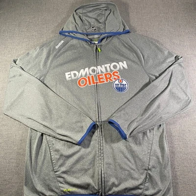 Moletom com capuz masculino Reebok NHL Edmonton Oilers Center Ice Collection zíper completo GG - Imagem 1 de 4
