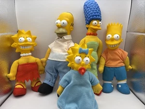 1990 The Simpsons Plush Dolls Set of 5 Burger King Promotional Toys - Picture 1 of 12