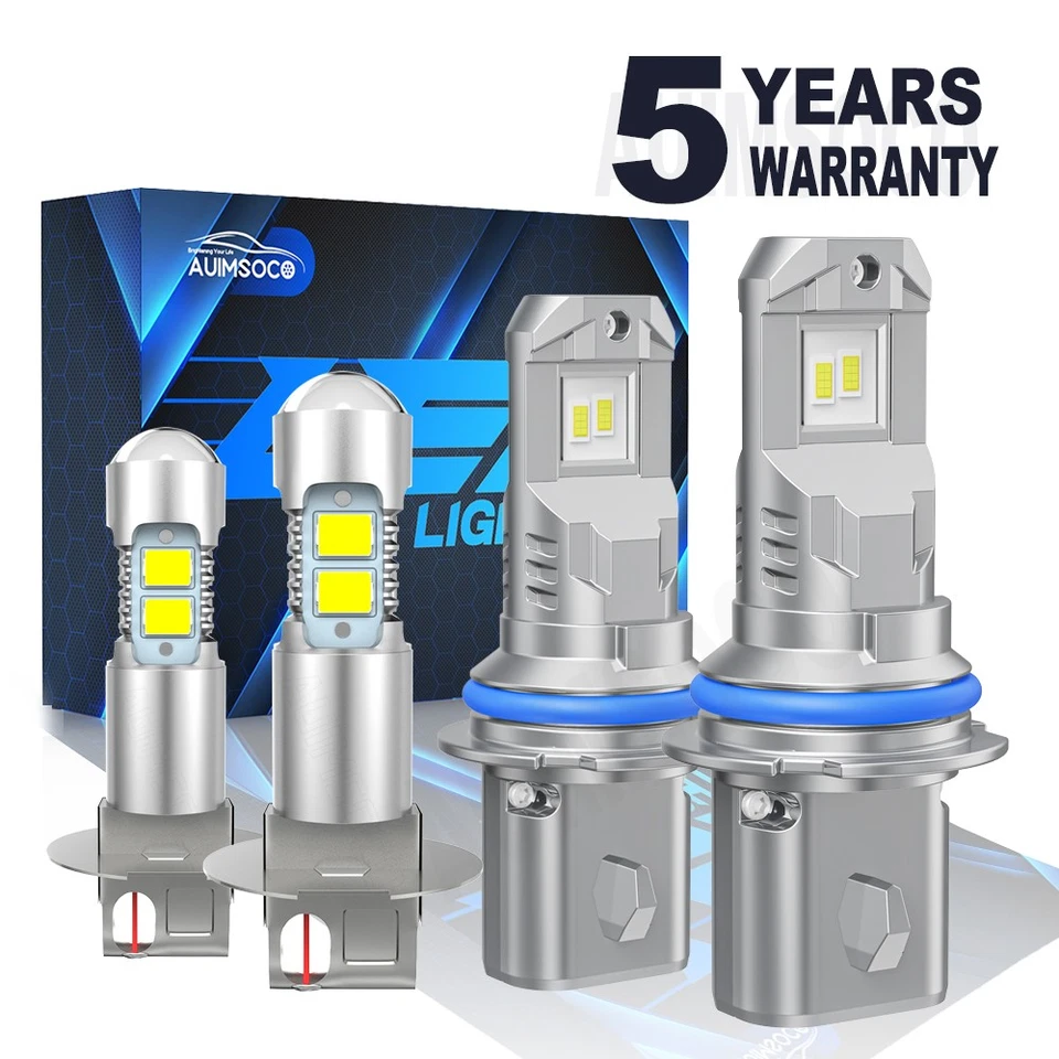 600% Brightness For Porsche 911 1990-1994 LED Headlight High Low Fog Light Bulbs - Image 1 of 4