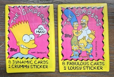 The Simpsons Cards Wax Sealed Unopened New x 2 Packs - Image 1 of 2