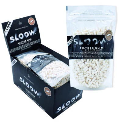 6 x 1000 Papier SLOOW Slim Filter 6mm Eindrehfilter Drehfilter Zigarettenfilter  - Bild 1 von 4