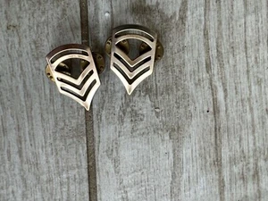 Three Military CHEVRON Pins - Sargeant Stripes Pinbacks - Picture 1 of 6