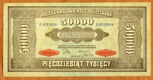 Polen, 50000 (50.000) Marek, 1922, P-33, sehr guter Zustand 100 Jahre alt - Bild 1 von 2
