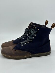 Dr. Martens Boots Men 14M Navy Jenner Wingtip Suede Leather Ankle Bootie Lace Up