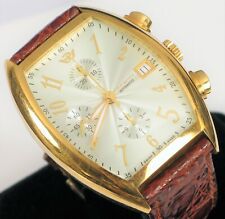 PHILIP WATCH 18K SOLID GOLD MEN'S PANAMA  AUTOMATIC SKELETON BACK CHRONOGRAPH !