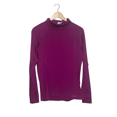 UNDER ARMOUR Cold Gear Púrpura Rosa Cuello Simulado Top Mujer Grande Exterior Correr Foto 1 de 4