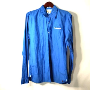 Scotch & Soda Men XL Casual Shirt Regular Fit Blue Button Up Tropical Preppy Y2K - Picture 1 of 11