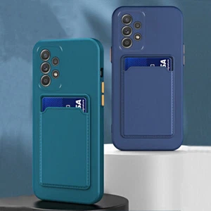 For Samsung A16/A14/A12/A52/A03/A02 Shockproof Silicone Card Slot Case TPU Cover - Imagen 1 de 35
