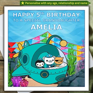 OCTONAUTS BIRTHDAY CARD personalised AGE RELATIONSHIP NAME - Picture 1 of 4