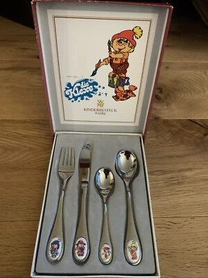 WMF Die Klexe Posate Bambino Acciaio Inox 4 Parti Raramente Di 1985 - Immagine 1 di 4