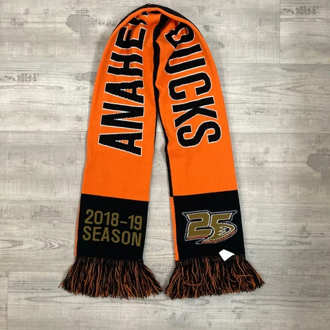 2018-2019 Anaheim Ducks Orange Alliance Season Ticket Holder Scarf 62” L / 7” W Cover