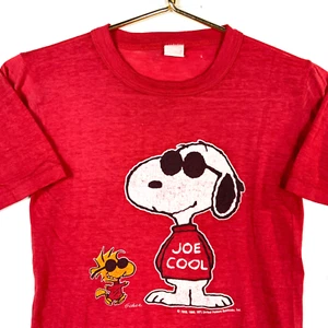 Vintage Snoopy Peanuts T-Shirt Youth Large Single Stitch Cartoon Joe Cool 70s - Picture 1 of 7