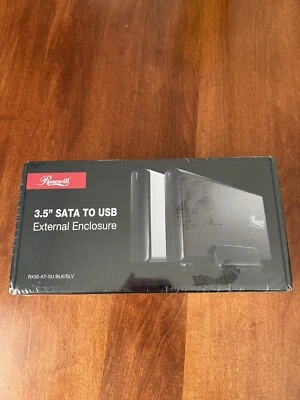 ROSEWILL 3.5" SATA to USB External Enclosure RX35-AT-SU BLK/SLV~ NEW SEALED - Image 1 of 2