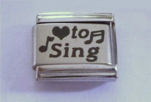 9mm Italian Charm P31 music Love To Sing Fits Classic Size Bracelet - Picture 1 of 1