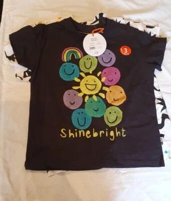 Short Sleeve Black/Multi Unisex  3 Piece Tops 7-8years By Alesha Dixon - Image 1 of 4