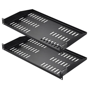 VEVOR 2PCS 1U Server Rack Shelf 10"/254 mm Depth Vented Rack Mount Shelf Tray - Afbeelding 1 van 12