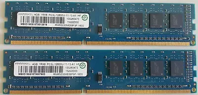 KIT 2x 4GB (8GB totali) RAM DDR3 RAMAXEL PC3L 12800U 1600MHz RMR5030ME68F9F-1600 - Immagine 1 di 2
