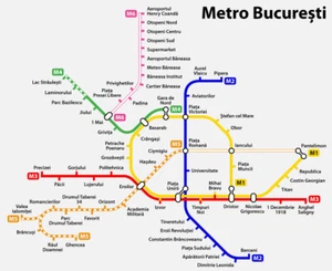 Bucharest Romania Metro System Subway Diagram Transit Map Train Railroad - Picture 1 of 1