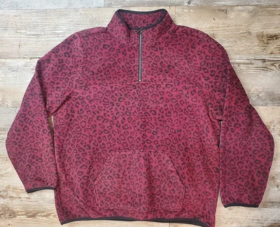 Susan Graver Weekend Purple 1/4th Zip Cheetah Print Jacket Women's Size Xl - Image 1 of 4