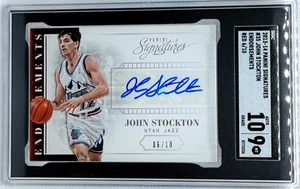/10 John Stockton Auto SGC 9 10 2013-14 Signatures Red Endorsements Autograph SP - Picture 1 of 3