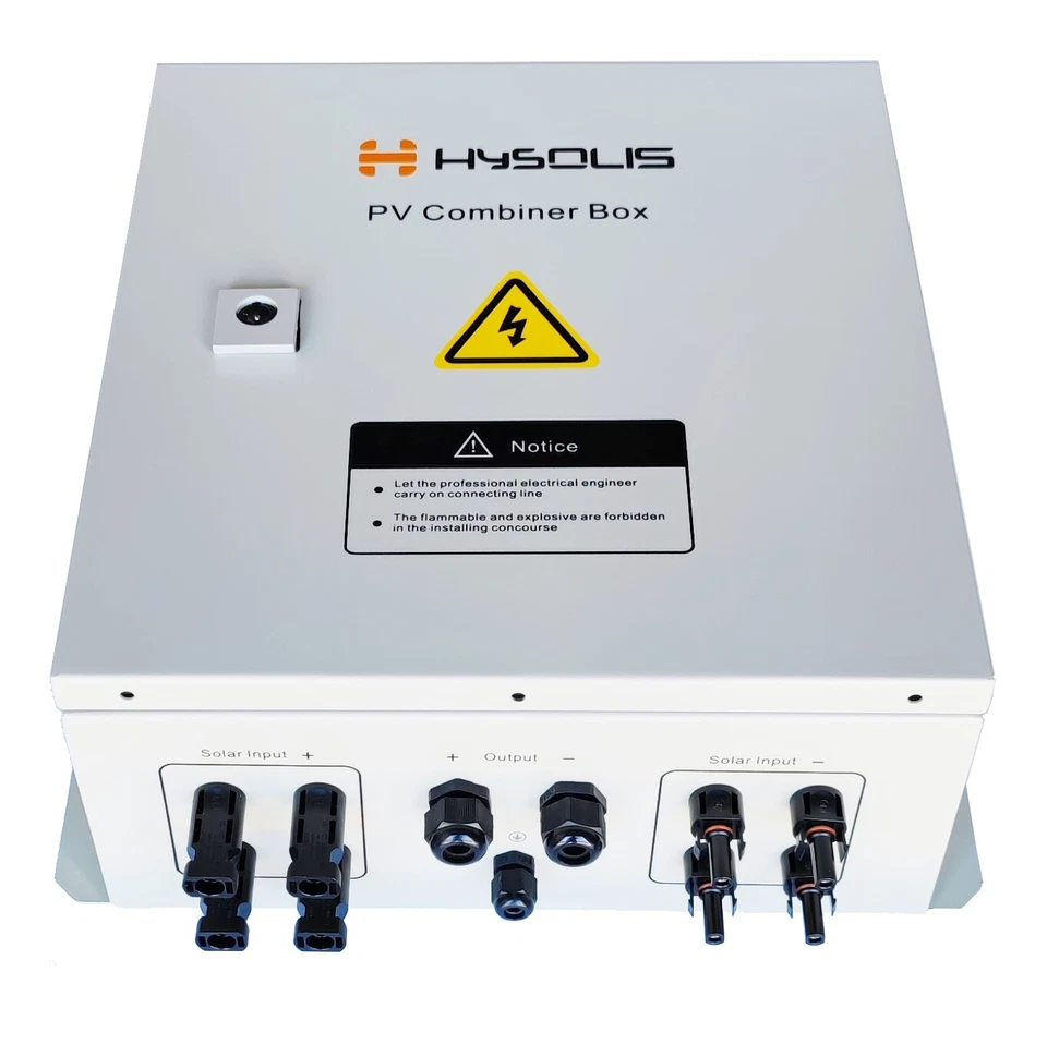 Solar PV combiner box 4 string with 63A breaker,fuses, anti reverse current, SPD - Image 1 of 4