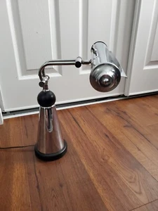 Vintage 1950's Chrome Roll Top Bankers Desk / Table Lamp Art Deco Adjustable Arm - Picture 1 of 24